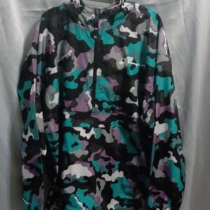 Champion Mens Windbreaker - Black, Purple, Teal Camo
